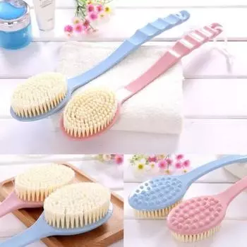 Щетка для ванны с длинной ручкой для спины, щетки для очистки кожи тела, отшелушивающий скраб, массажер для ванной, душа, спины, спа, инструмента для растирания ног other розовый