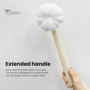 Щетка для ванны с длинной ручкой и 4 насадками, силиконовая пенящаяся массажная щетка для душа, съемная регулируемая длина щетки для тела розовый