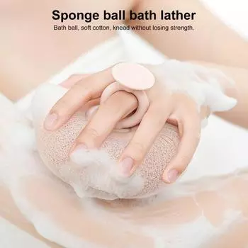 Щетка для ванны с подсолнухом и кольцом на присоске Супер мягкий шарик для ванны 2-в-1 Очищающий массажный отшелушивающий душ фиолетовый