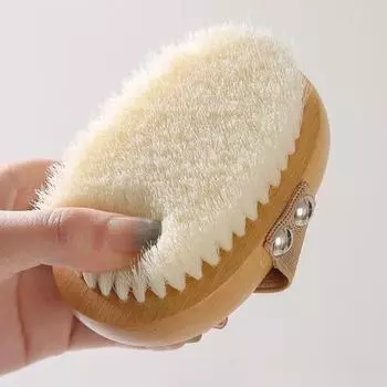 Щетка для ванны с ручкой из бука, мягкая нейлоновая щетина, бережное отшелушивание, подвесная конструкция