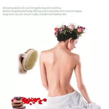 Щетка для ванны SPA из натуральной щетины Деревянная щетка для ванны SPA Щетка для тела без ручки