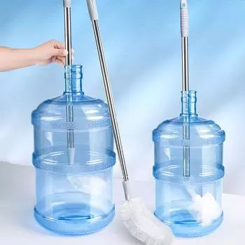 Щетка для ведра из нержавеющей стали, не оставляющая царапин, щетка для мытья бутылок, щетка для чистки бутылок с водой, термос серый