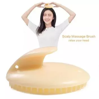 Щетка для влажного и сухого массажа кожи головы, мягкая щетка для душа, ручная расческа для мытья волос для женщин/мужчин белый