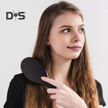 Щетка для волос без шампуня с эргономичной деревянной ручкой, массаж кожи головы, портативная мужская и женская расческа для распутывания волос, женские инструменты для укладки чёрный