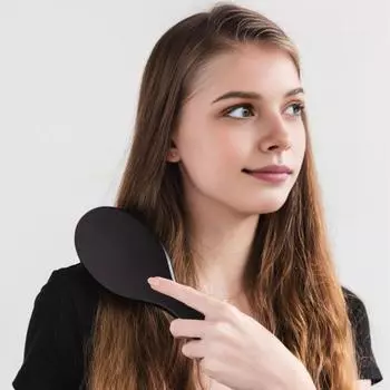 Щетка для волос без шампуня с эргономичной деревянной ручкой, массаж кожи головы, портативная мужская и женская расческа для распутывания волос, женские инструменты для укладки чёрный