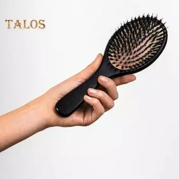Щетка для волос без шампуня с эргономичной деревянной ручкой, массаж кожи головы, портативная мужская и женская расческа для распутывания волос, женские инструменты для укладки чёрный
