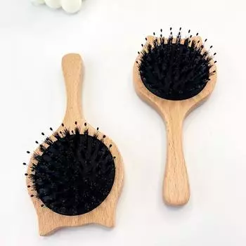 Щетка для волос из натуральной щетины кабана, расческа с бамбуковой ручкой, антистатическая расческа для массажа кожи головы, распутывающая щетка для волос, инструмент для укладки