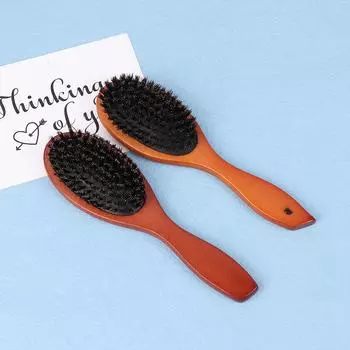 Щетка для волос из щетины кабана Женские расчески для волос Деревянная расческа для волос Расческа для выпрямления волос Парикмахерские аксессуары светло-коричневого