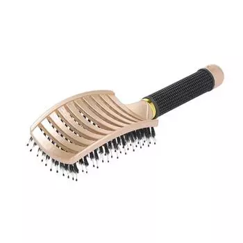 Щетка для волос кабана, расческа для волос, изогнутая расческа с вентиляцией для укладки, распутывание густых волос, массажная щетка для сушки феном, расческа для волос синий