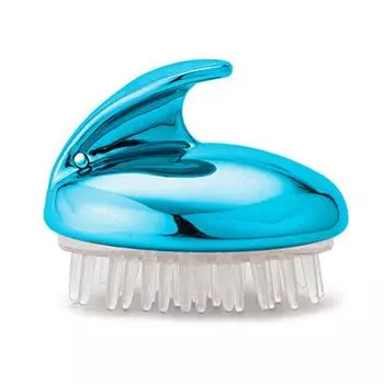 Щетка для волос мягкая силиконовая съемная глубокая очистка уменьшение перхоти массажная щетка для кожи головы синяя синий