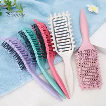 Щетка для волос, определяющая кудри, вентилируемая щетка для массажа кожи головы, расческа на воздушной подушке, расческа для формирования вьющихся волос, распутывающая щетка для укладки, женский парикмахерский инструмент фиолетовый