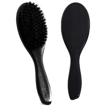 Щетка для волос с деревянной ручкой, щетина кабана, расческа для бороды, распутывание волос, выпрямление, массажная расческа из кабаньей щетины бежевый