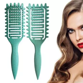 Щетка для волос с мягкой щетиной для массажа кожи головы для женщин с вентиляцией вьющихся волос для формирования укладки розовый