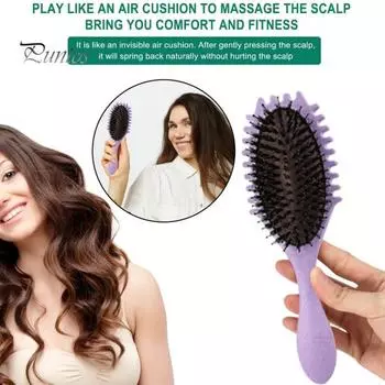 Щетка для волос с мягкой щетиной для массажа кожи головы, женская расческа для вьющихся волос, расческа для укладки волос, парикмахерский инструмент для девочек зелёный