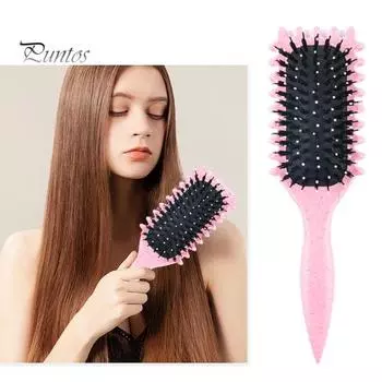 Щетка для волос с мягкой щетиной для массажа кожи головы, женская расческа для вьющихся волос, расческа для укладки волос, парикмахерский инструмент для девочек розы красного