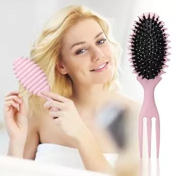 Щетка для волос с мягкой щетиной для массажа кожи головы, расческа на воздушной подушке, расческа для формирования вьющихся волос, распутывающая щетка для укладки, женский парикмахерский инструмент зелёный