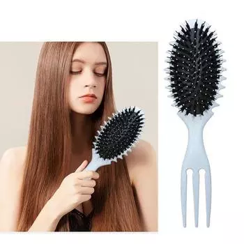 Щетка для волос с мягкой щетиной для массажа кожи головы, женская расческа для вьющихся волос, расческа для укладки волос, парикмахерский инструмент для девочек фиолетовый