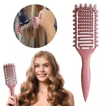 Щетка для волос с мягкой щетиной, массажная для кожи головы, женская вентилируемая расческа для вьющихся волос, расческа для укладки волос, парикмахерский инструмент для девочек фиолетовый