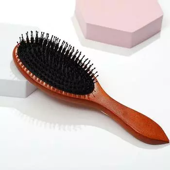 Щетка для волос с щетиной кабана Массажная расческа Антистатическая расческа для волос и кожи головы Лопатка для укладки Распутывание Выпрямление Коричневый расческа коричневый
