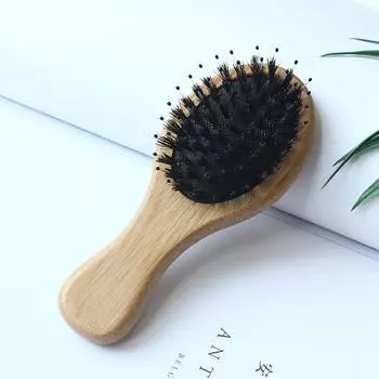Щетка для волос с щетиной кабана, массажная расческа, антистатическая расческа для волос и кожи головы, расческа для укладки, распутывания, выпрямления, мини-расческа с воздушной подушкой nanmu