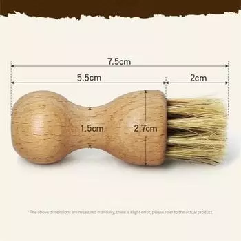 Щетка для вощения Удобная ручка из бука Высокая гибкость Щетка для обуви из дерева Щетка для обуви из кожаной щетины Легко чистить Прочная чёрный