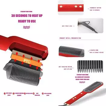 Щетка для выпрямления волос для женщин, укладка волос, отрицательные ионы, выпрямление, завивка, расческа для завивки волос EU Plug