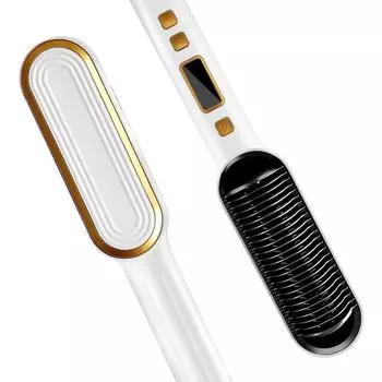 Щетка для выпрямления волос, противоожоговая ионная расческа для выпрямления волос со светодиодным экраном, быстро нагревающаяся выпрямляющая щетка, инструмент для женской прически UK
