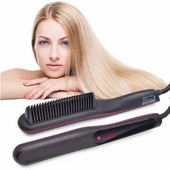 Щетка для выпрямления волос с ионизацией 2 в 1, быстрый нагрев, защита от ожогов, выпрямитель для волос, утюжок, горячая расческа, профессиональные инструменты для волос us