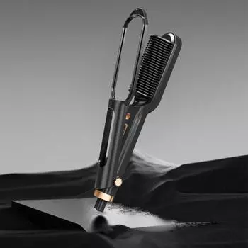 Щетка для выпрямления волос с ЖК-дисплеем 2-в-1 Регулируемая температура Расческа для выпрямления здоровых волос уменьшает тепловое повреждение