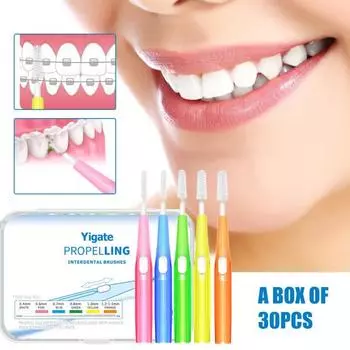 Щетка для зазора между зубами Безопасная эргономичная телескопическая межзубная щетка для здравоохранения