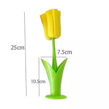 Щетка-губка для чашек с основанием и длинной ручкой для чистки бутылок с водой, щетка для кружки/бутылочки для кормления/термосной бутылки/термокружки