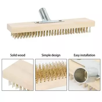 Щетка из нержавеющей стали для промышленного удаления ржавчины, щетка для пола с короткой щетиной, щетка для уборки мха на дорогах и заводских дворах