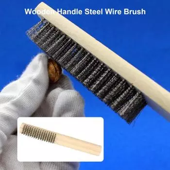 Щетка из стальной проволоки. Деревянная ручка высокой твердости. Удобная ручка. Износостойкая ручная щетка для удаления ржавчины.