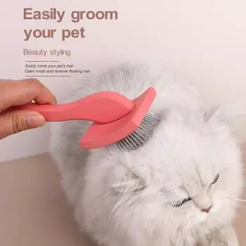 Щетка-пуходерка для собак, большой инструмент для ухода за домашними животными для кошек, собак, удаляет рыхлые колтуны шерсти L жёлтый