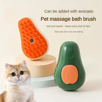 Щетка с паром для кошек, массажная расческа для собак, встроенный электрический распылитель воды, мягкая силиконовая щетка для удаления шерсти домашних животных, щетка для ухода за волосами, аксессуары для кошек белый