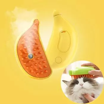 Щетка с паром для кошек, массажная расческа для собак, встроенный электрический распылитель воды, мягкая силиконовая щетка для удаления шерсти домашних животных, щетка для ухода за волосами, аксессуары для кошек