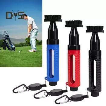 Щетка-спрей для гольф-клубов, инструмент для влажной чистки гольф-клубов с фиксатором, бутылка для воды, очиститель для гольфа для любителей гольфа красный