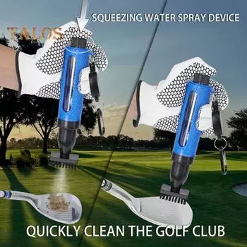 Щетка-спрей для гольф-клубов, инструмент для влажной чистки гольф-клубов с фиксатором, бутылка для воды, очиститель для гольфа для любителей гольфа красный