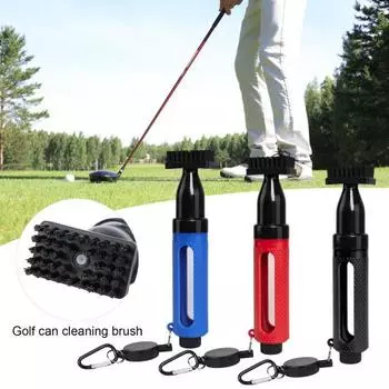 Щетка-спрей для клюшек для гольфа Инструмент для влажной чистки клюшек для гольфа с фиксатором красный