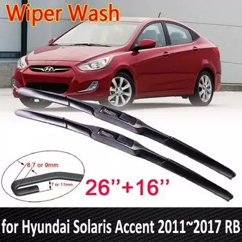 Щетка стеклоочистителя автомобиля для Hyundai Solaris Accent 2011 ~ 2017 RB дворники автомобильные аксессуары j Тип крючка 2012 2013 2014 2015 LHD