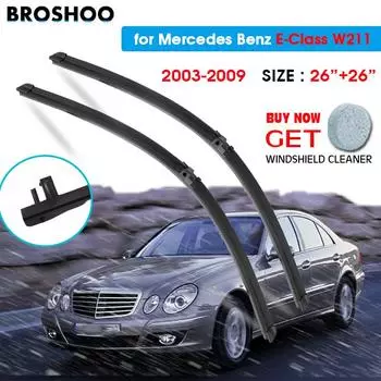 Щетка стеклоочистителя автомобиля для Mercedes Benz E-Class W211 26 ;+26 ; 2003-2009 автоматические щетки стеклоочистителей подходят для бокового штифта Left Steering 2626