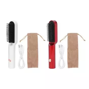 Щетка-выпрямитель для волос, быстрый нагрев, защита от ожогов, профессиональная расческа для завивки волос для домашнего салона Red