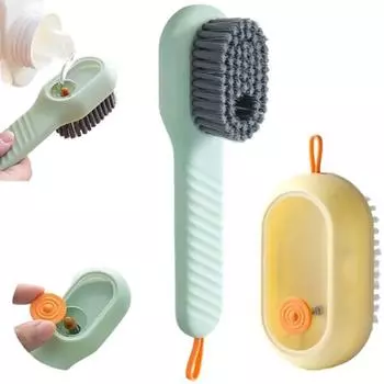 Щетки для чистки, 2024 Новая многофункциональная жидкая щетка для обуви Жидкая щетка для чистки с добавлением мягкого меха зелёный/белый