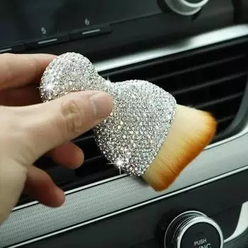 Щетки для чистки автомобиля со стразами, щетка для чистки деталей автомобиля с мягкой щетиной, многофункциональная щетка для чистки салона автомобиля, компьютер розовый