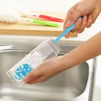 Щетки для чистки бутылок с водой, щетка для чистки крышки чашки, 8 шт., щетка для чистки бутылок, длинная ручка, щетка для щелей, соломинка синий