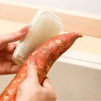 Щетки для чистки кухни, силиконовая скруббер для посуды, щелевая щетка, бытовая щетка для мытья фруктов и овощей, аксессуары для чистки бежевый