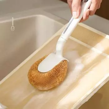 Щетки для чистки с антипригарным покрытием Натуральная щетка для чистки Прочная щетка из кокосовой пальмы Кухня коричневый