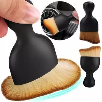 Щетки для чистки салона автомобиля, очистка воздуховодов, инструмент для чистки центральной консоли, мягкая щетка с ракушкой, щетка для удаления пыли из щелей автомобиля 1PCS