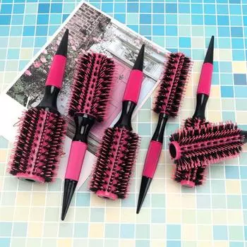 Щетки для завивки волос из щетины кабана, расчески, нейлоновые салонные инструменты для укладки, круглая расческа для волос, парикмахерская 20#