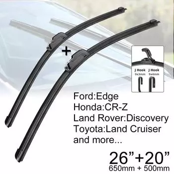 Щетки переднего стеклоочистителя автомобиля 26 + 20 U-образный универсальный для Toyota Honda Land Rover Citroen